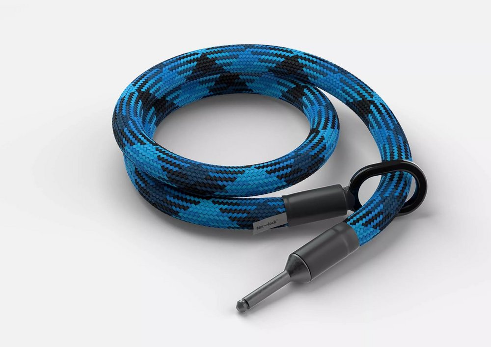 Tex-lock Mate blau, leichte sichere Einsteckkette für Rahmenschloss mit Tasche